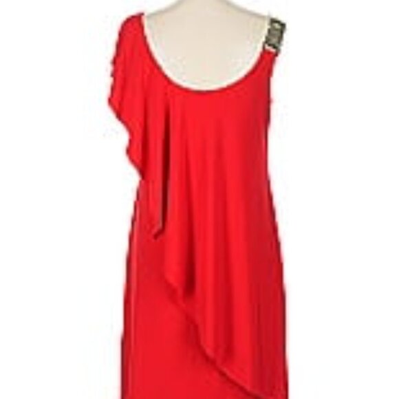 Collection Dress Barn Elegant Red Sleeveless Cocktail Dress Size 10 - Picture 10 of 11